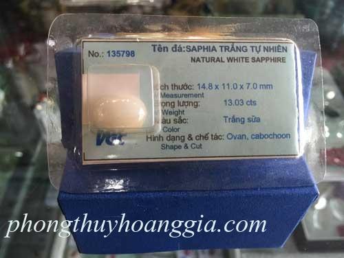 Đá Saphire TrắngTự Nhiên MSP:135798